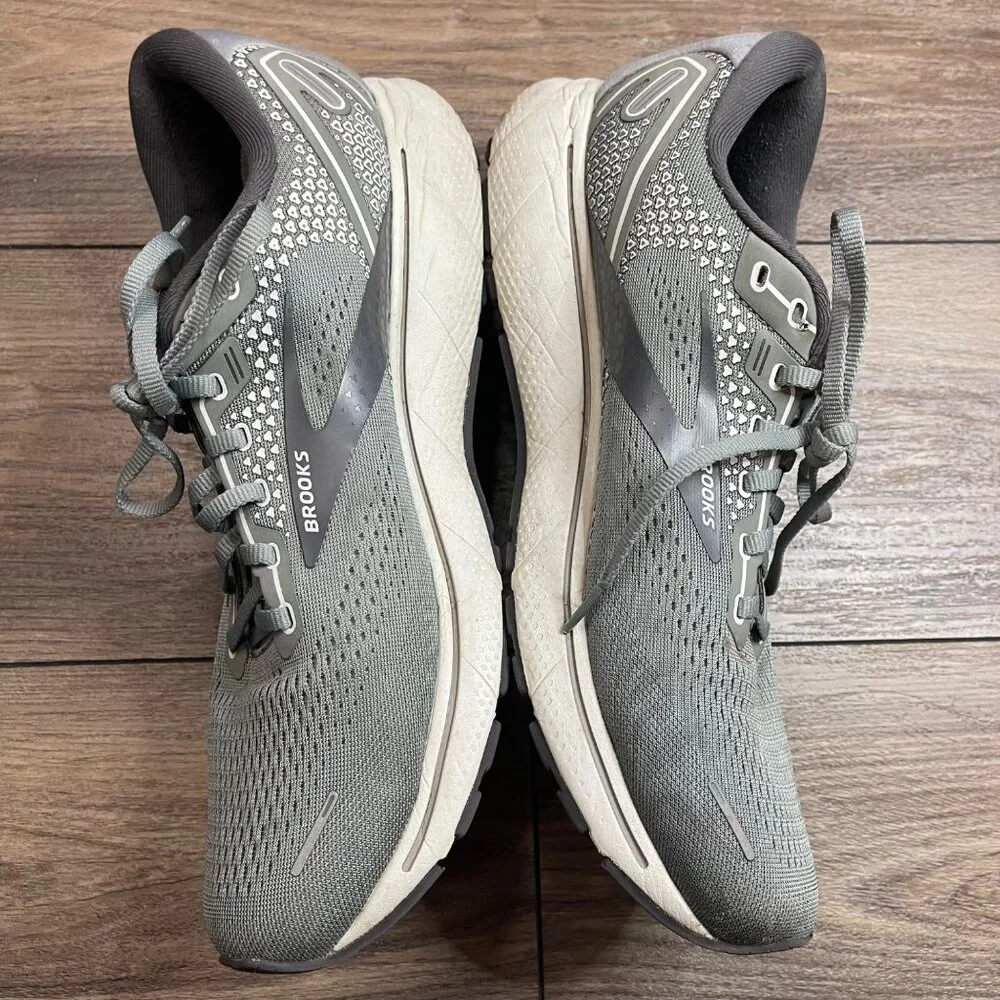 Brooks Men's Ghost 14 Running Shoes Size 12.5 Grey/Grey EU 46.5 Lace up Sneakers